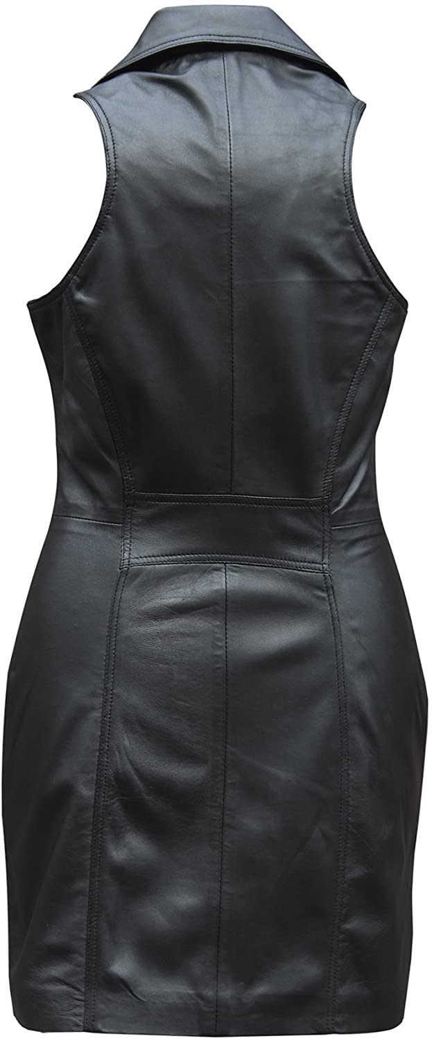 New Genuine Soft Sexy Lambskin Leather Women Designer Ladies Dress - NYLeathers