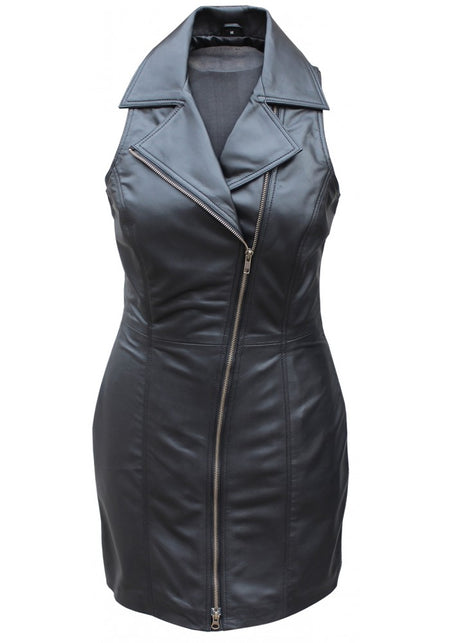 100% Genuine Soft Sexy Lamb Skin Leather Women Dress - NYLeathers